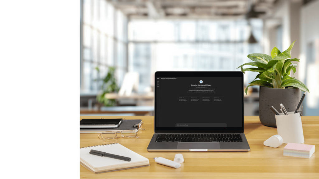 Das Bild zeigt einen Laptop mit dem geöffneten Storyboard-Wizard
